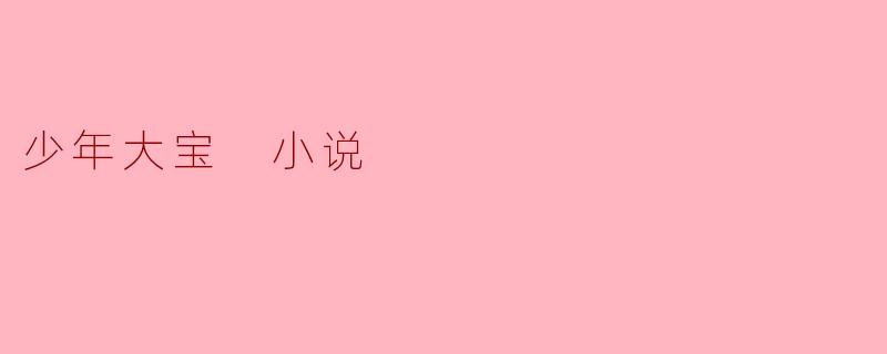 小说《少年大宝》主要讲述了什么故事?